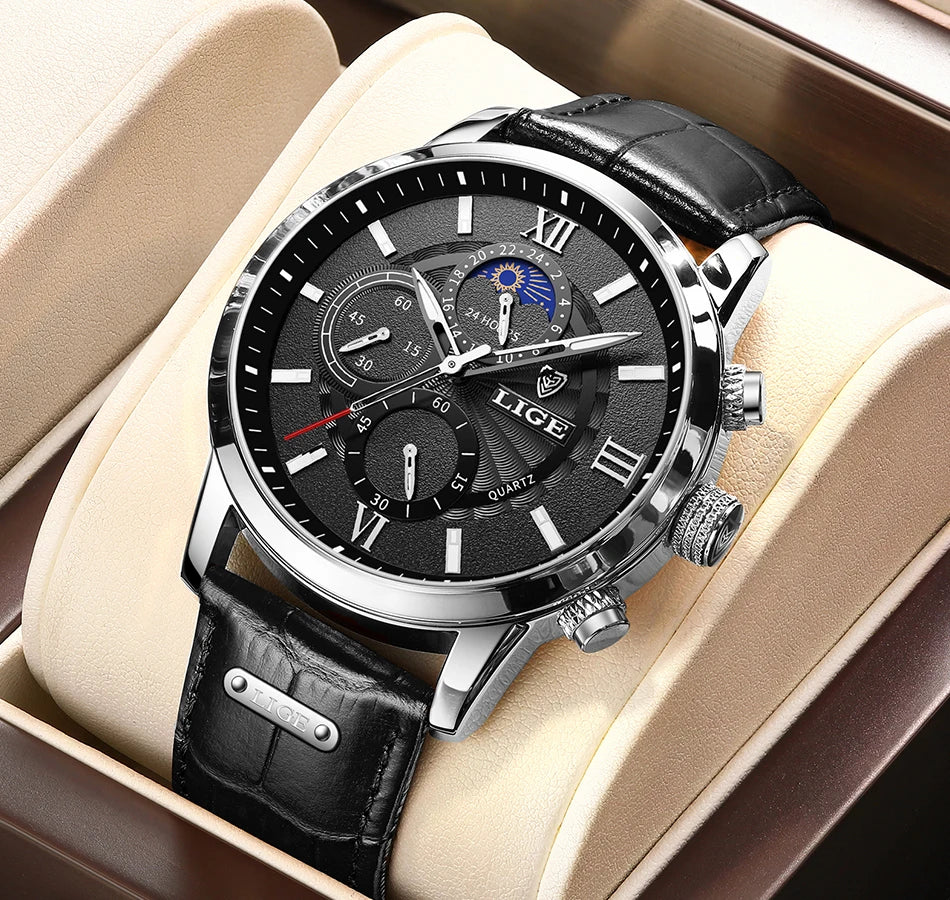 LIGE Relogio Masculino Quartz Watch Men's Waterproof Watch