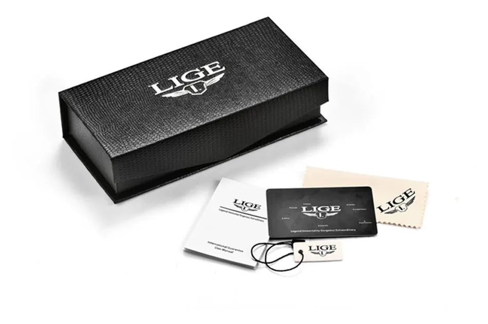 LIGE Quartz Chronograph Waterproof Wristwatch