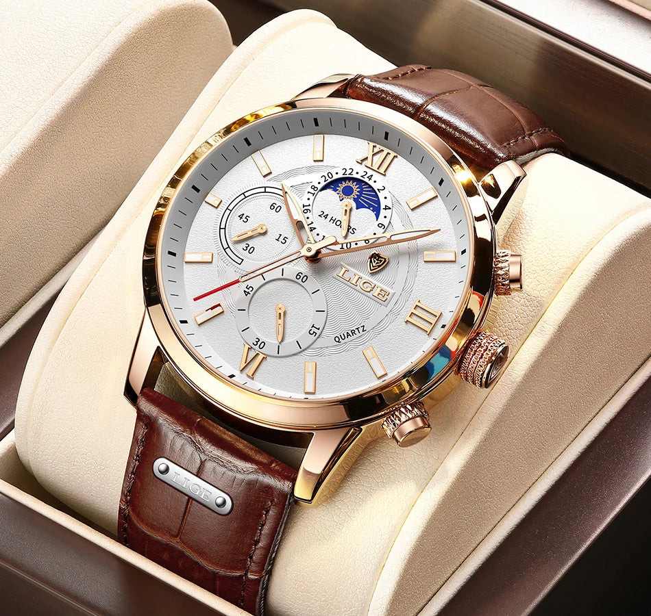 LIGE Relogio Masculino Quartz Watch Men's Waterproof Watch