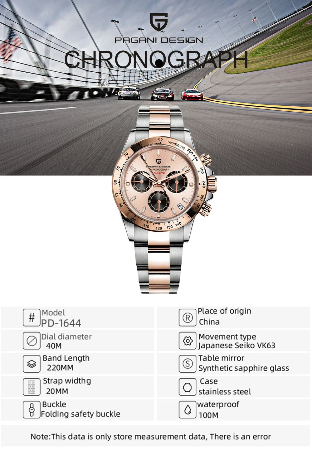 PAGANI DESIGN Reloj Hombre Quartz Chronograph Watch For Men