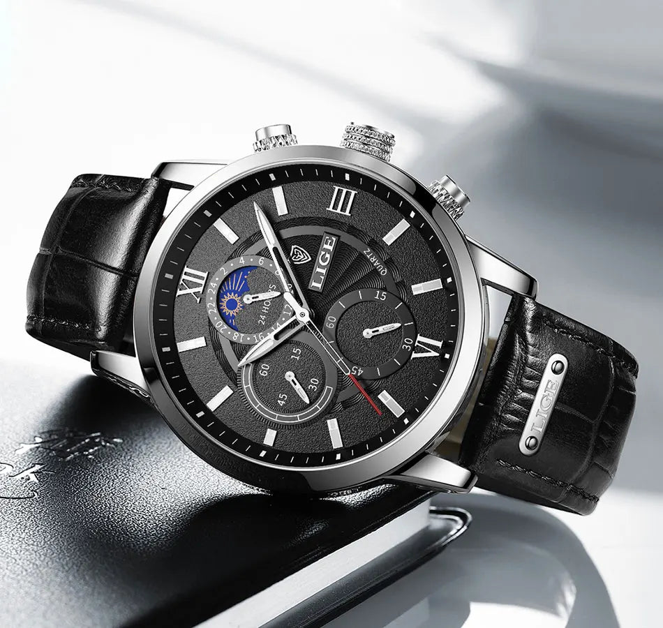 LIGE Relogio Masculino Quartz Watch Men's Waterproof Watch