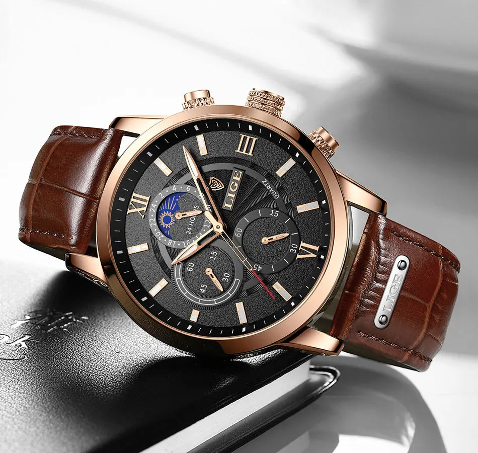 LIGE Relogio Masculino Quartz Watch Men's Waterproof Watch
