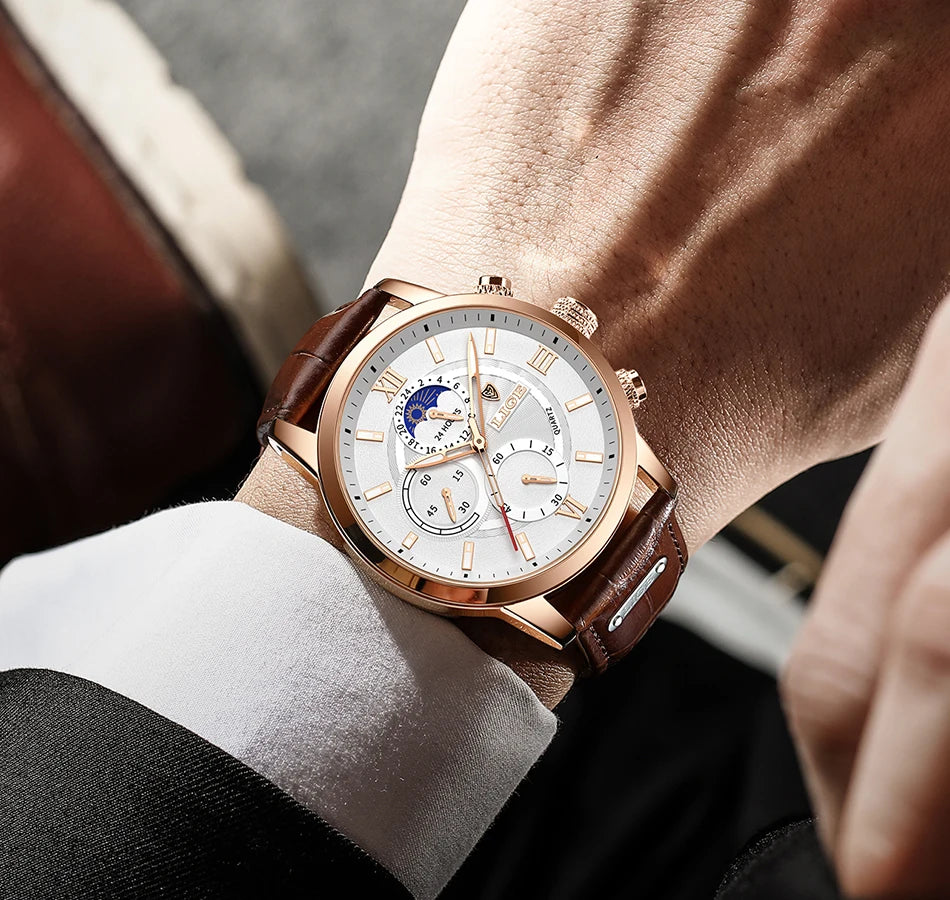 LIGE Relogio Masculino Quartz Watch Men's Waterproof Watch