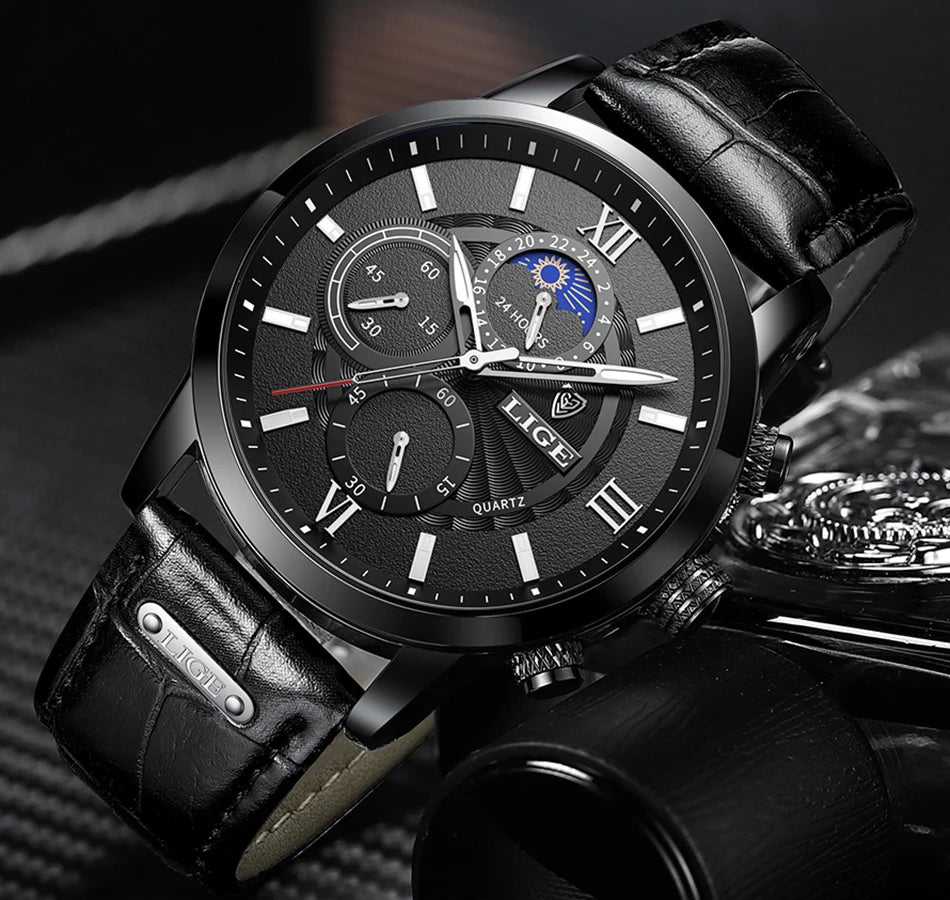 LIGE Relogio Masculino Quartz Watch Men's Waterproof Watch