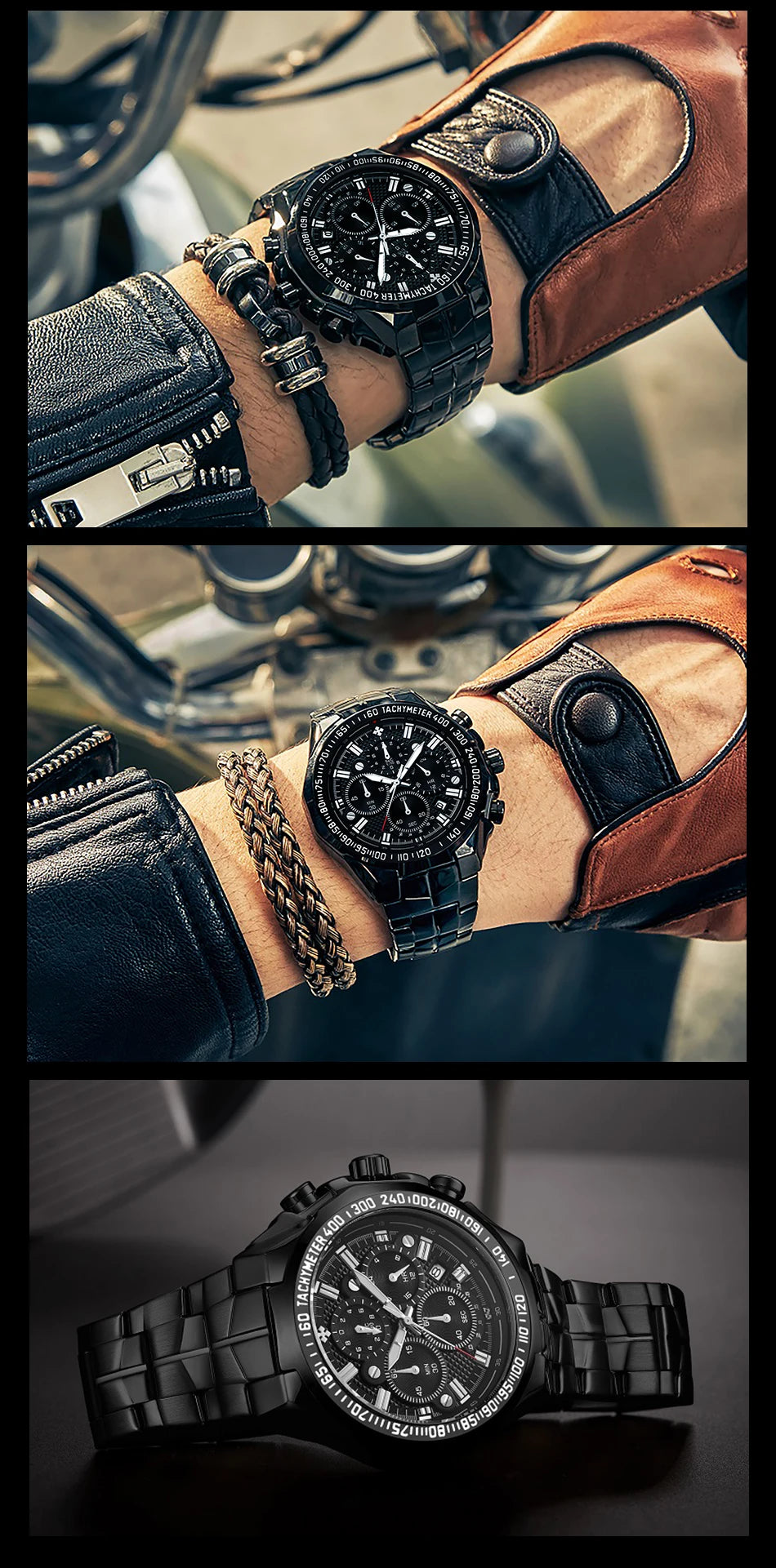 Relogio Masculino WWOOR Luxury Gold Chronograph Wrist Watch For Men
