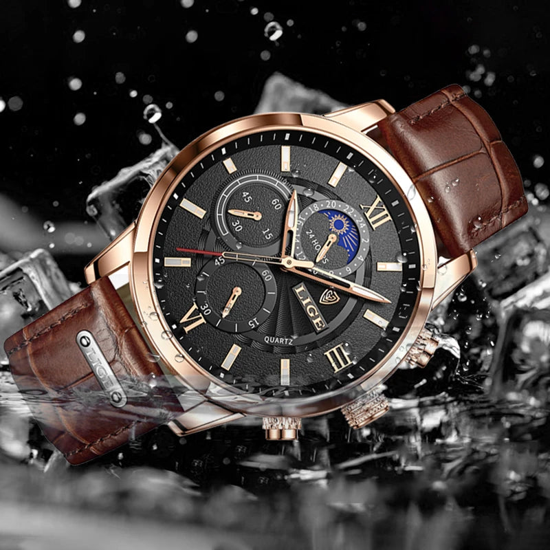 LIGE Relogio Masculino Quartz Watch Men's Waterproof Watch
