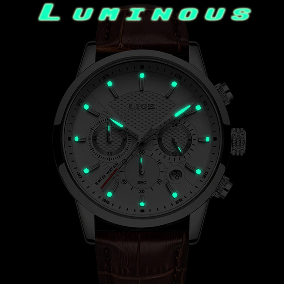 LIGE Relogio Masculino Quartz Watch Men's Waterproof Watch