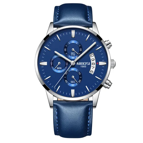 NIBOSI Relogio Masculin Quartz Gold Black Chronograph Waterproof Men's watch