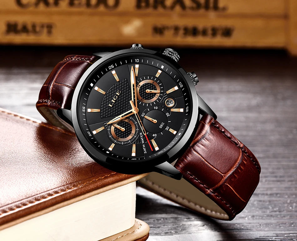 LIGE Relogio Masculino Quartz Watch Men's Waterproof Watch