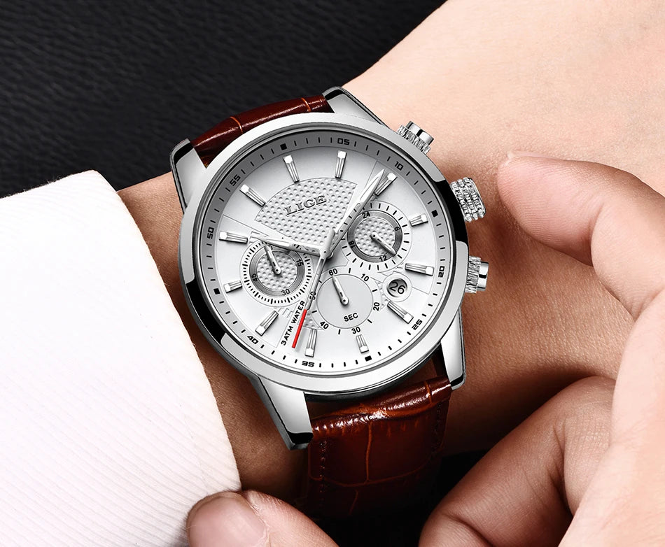 LIGE Relogio Masculino Quartz Watch Men's Waterproof Watch