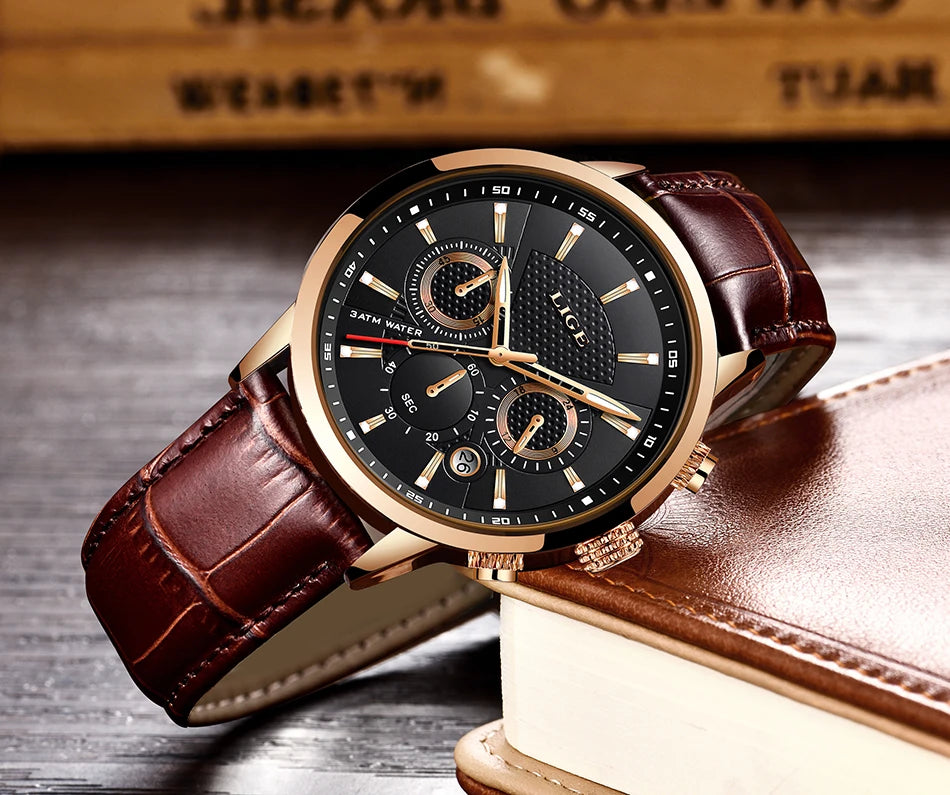 LIGE Relogio Masculino Quartz Watch Men's Waterproof Watch