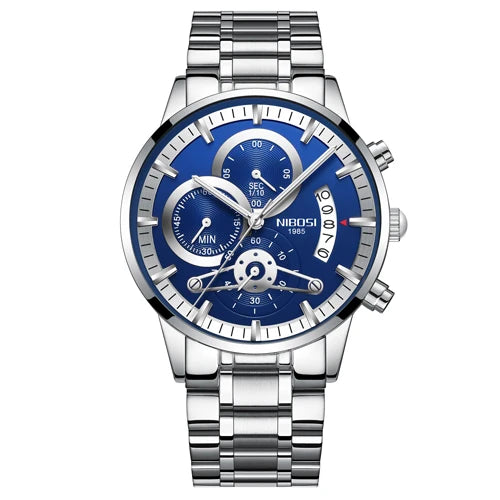NIBOSI Relogio Masculin Quartz Gold Black Chronograph Waterproof Men's watch