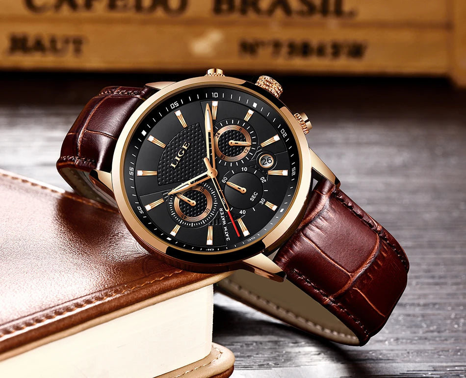 LIGE Relogio Masculino Quartz Watch Men's Waterproof Watch