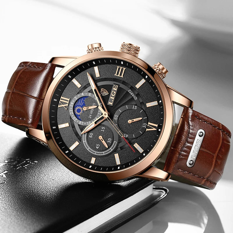 LIGE Relogio Masculino Quartz Watch Men's Waterproof Watch
