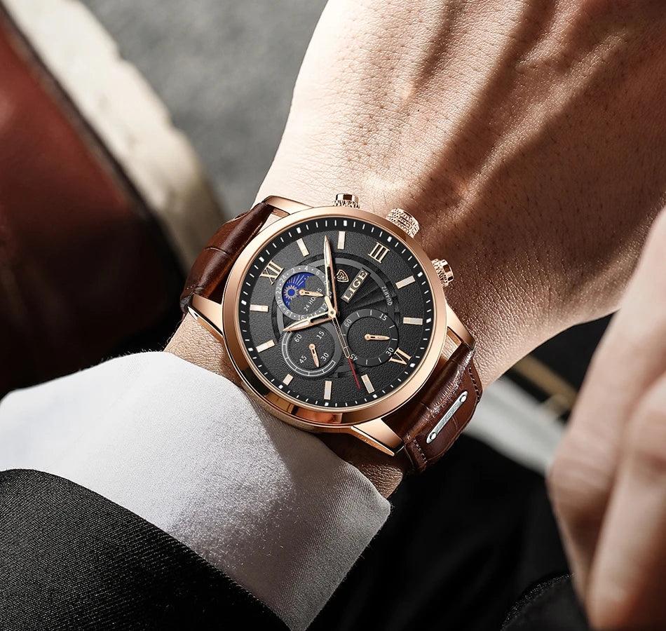 LIGE Relogio Masculino Quartz Watch Men's Waterproof Watch