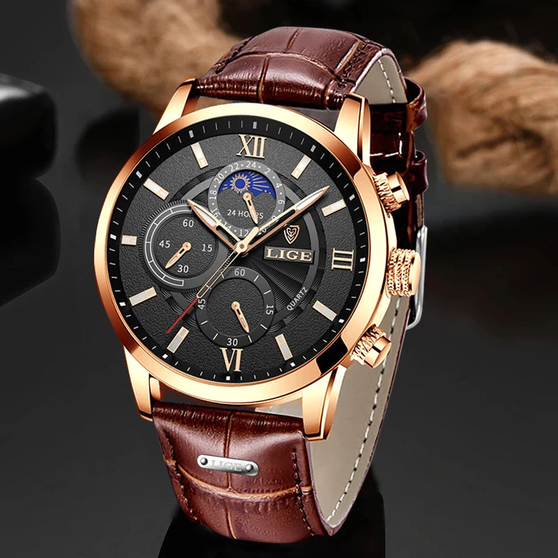 LIGE Relogio Masculino Quartz Watch Men's Waterproof Watch