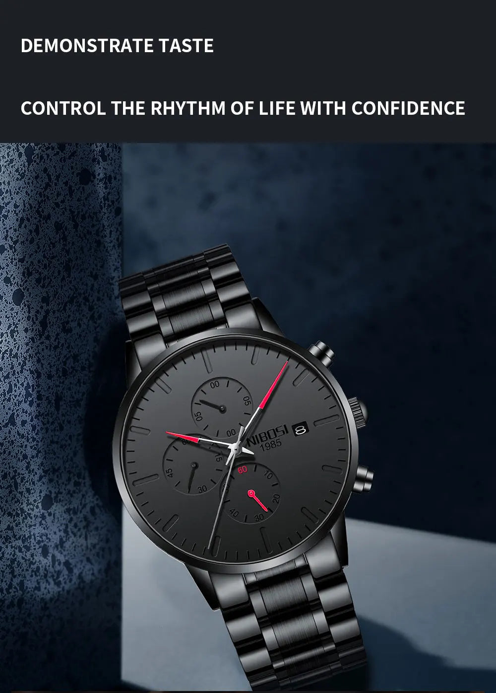 NIBOSI Relogio Masculino Waterproof Chronograph Wrist Watch