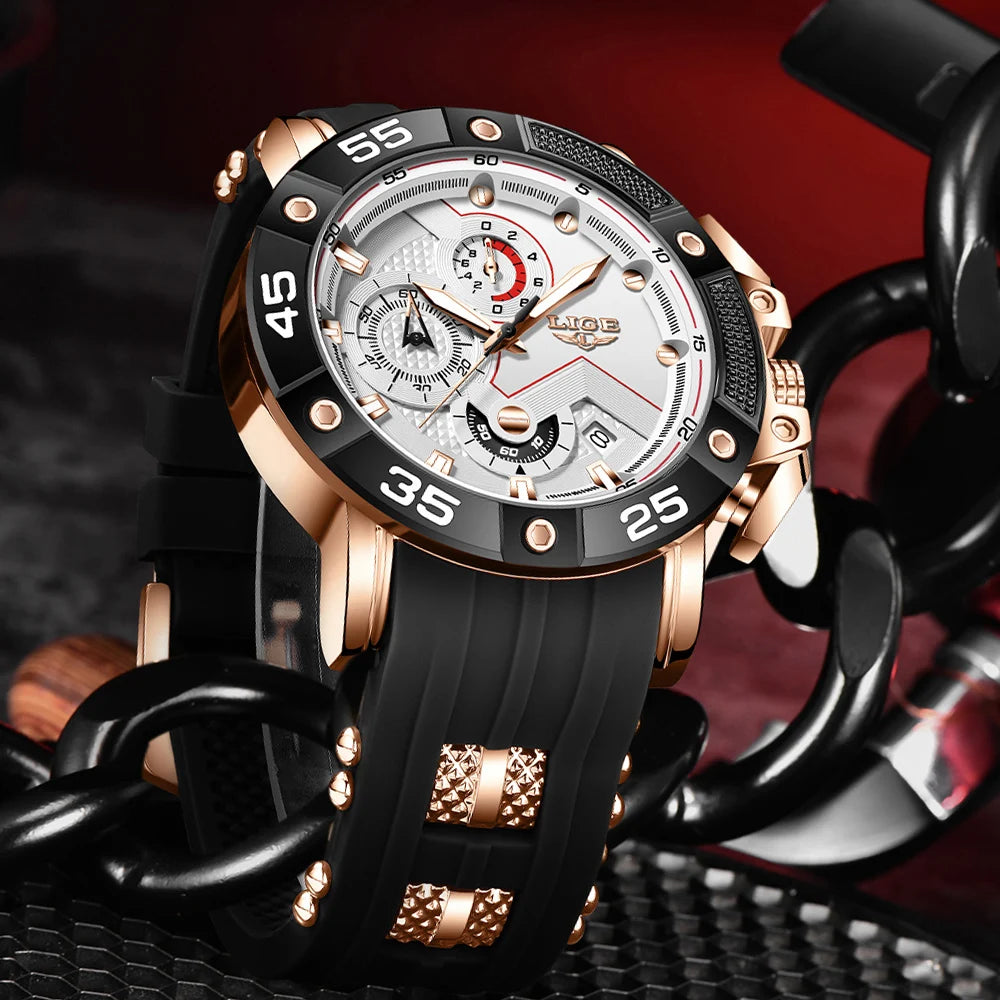 LIGE Relogio Masculino Waterproof Quartz Watch For Men