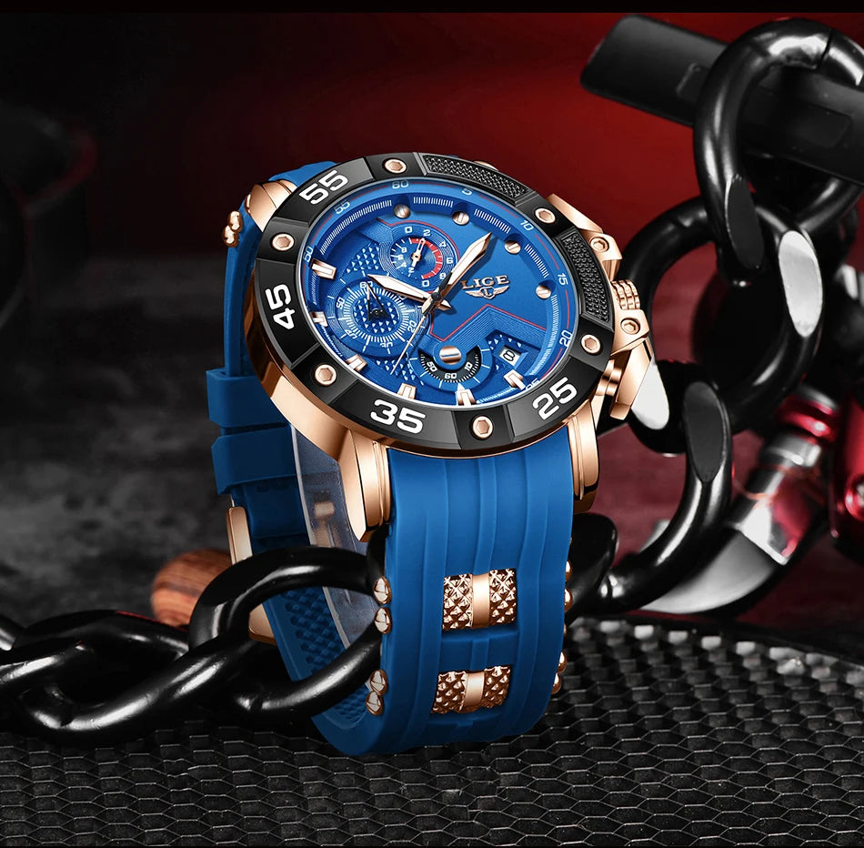 LIGE Relogio Masculino Waterproof Quartz Watch For Men