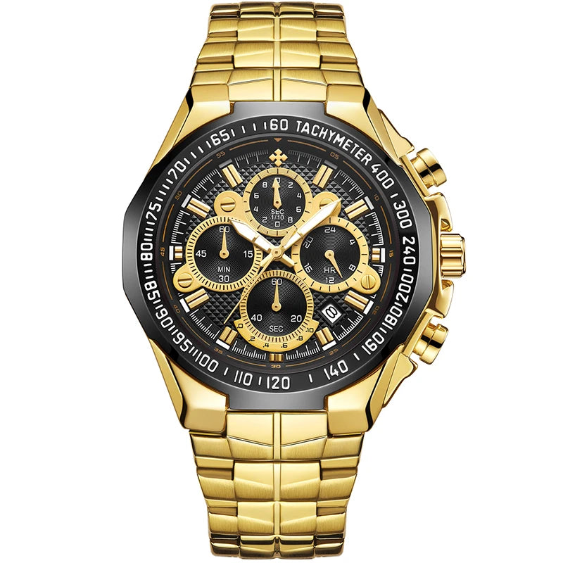 Relogio Masculino WWOOR Luxury Gold Chronograph Wrist Watch For Men