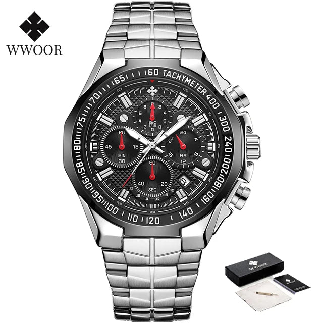 Relogio Masculino WWOOR Luxury Gold Chronograph Wrist Watch For Men