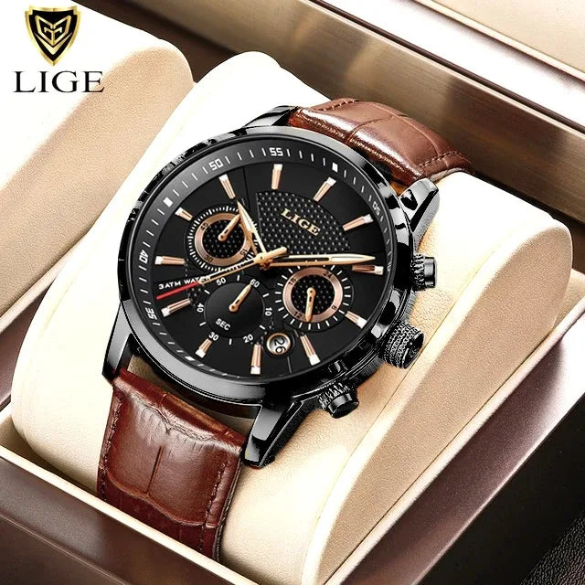LIGE Relogio Masculino Quartz Watch Men's Waterproof Watch