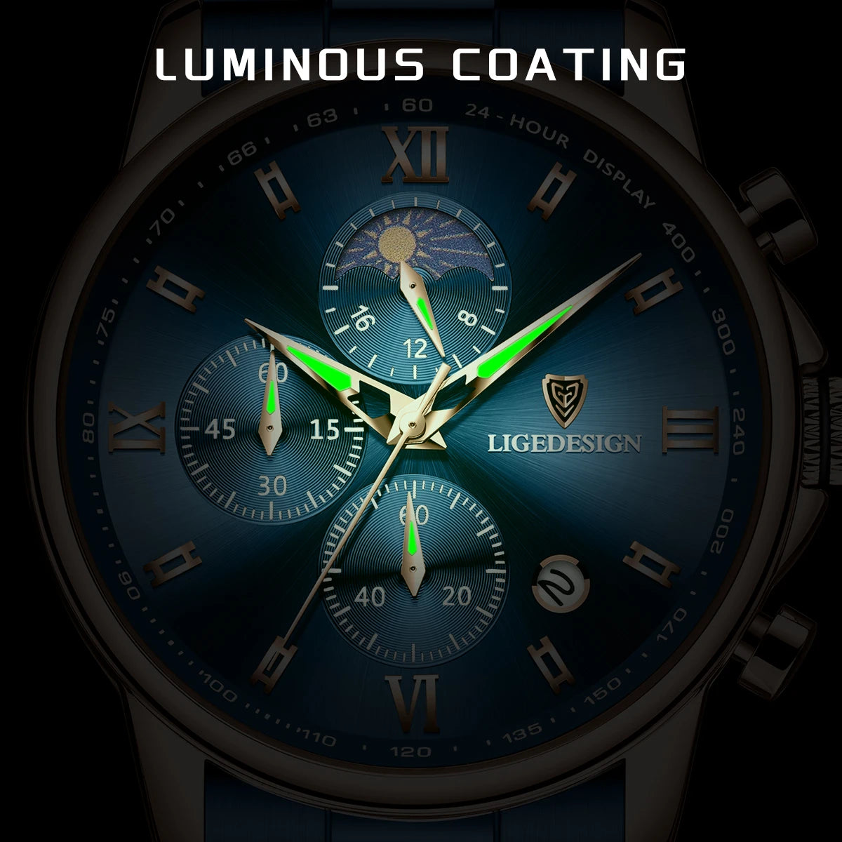 Montre Homme Waterproof Quartz Chronograph Wristwatch