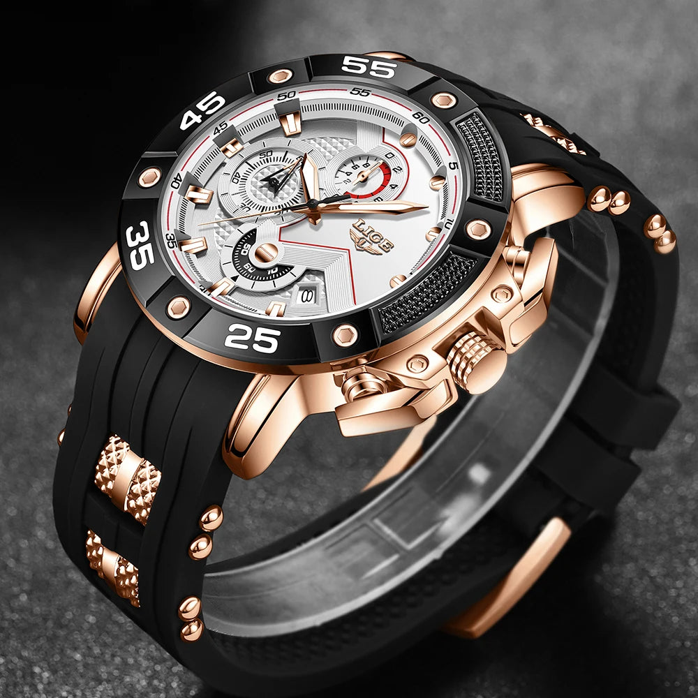 LIGE Relogio Masculino Waterproof Quartz Watch For Men