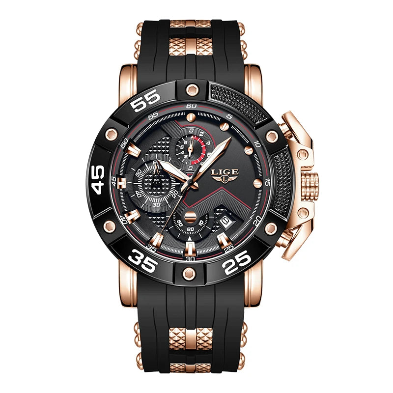 LIGE Relogio Masculino Waterproof Quartz Watch For Men