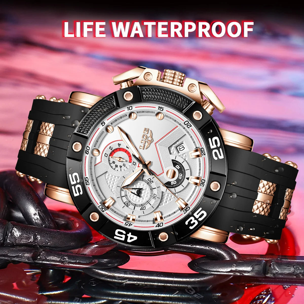 LIGE Relogio Masculino Waterproof Quartz Watch For Men