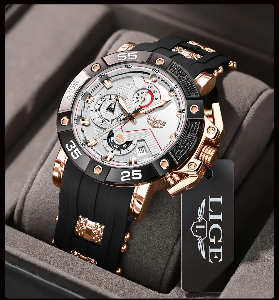 LIGE Relogio Masculino Waterproof Quartz Watch For Men