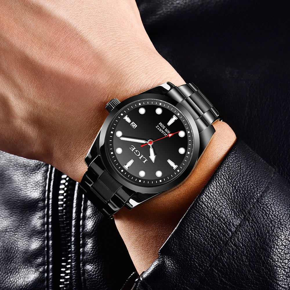 LIGE Relogio Masculino Waterproof Quartz Wristwatch Watch for Men