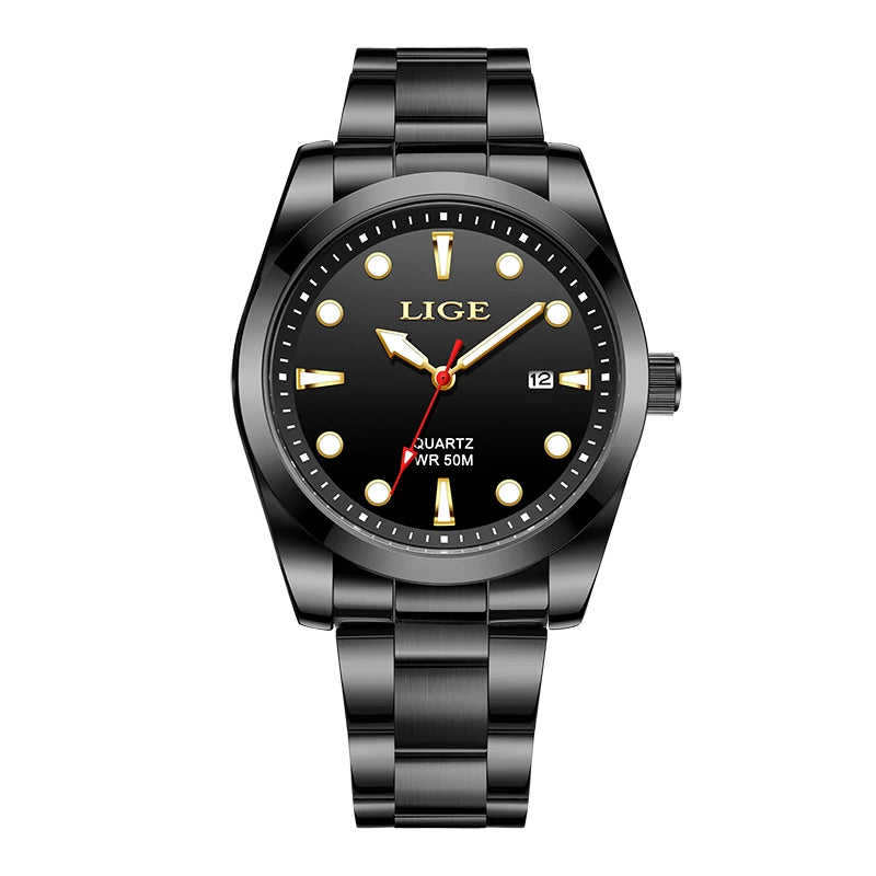 LIGE Relogio Masculino Waterproof Quartz Wristwatch Watch for Men