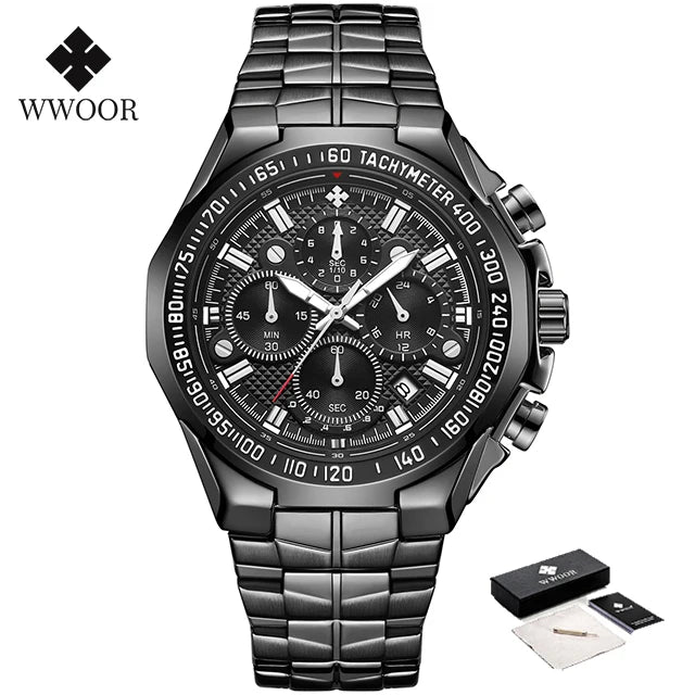 Relogio Masculino WWOOR Luxury Gold Chronograph Wrist Watch For Men