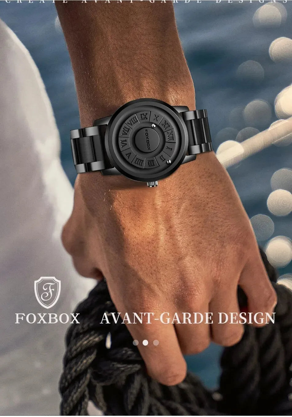 FOXBOX Relogio Masculino Genuine Leather Men's Watch