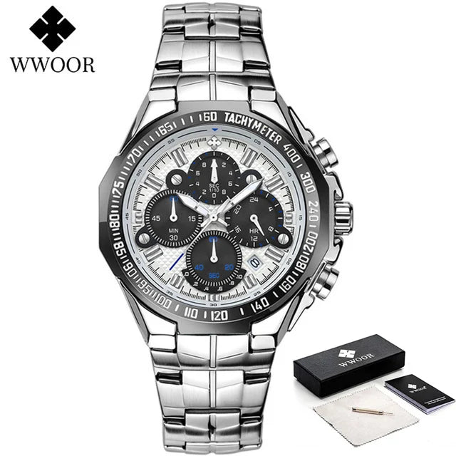 Relogio Masculino WWOOR Luxury Gold Chronograph Wrist Watch For Men