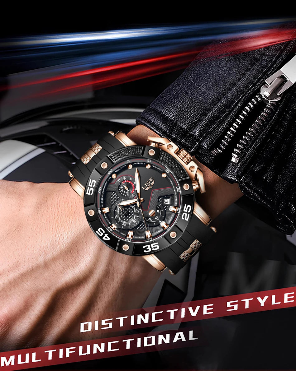 LIGE Relogio Masculino Waterproof Quartz Watch For Men
