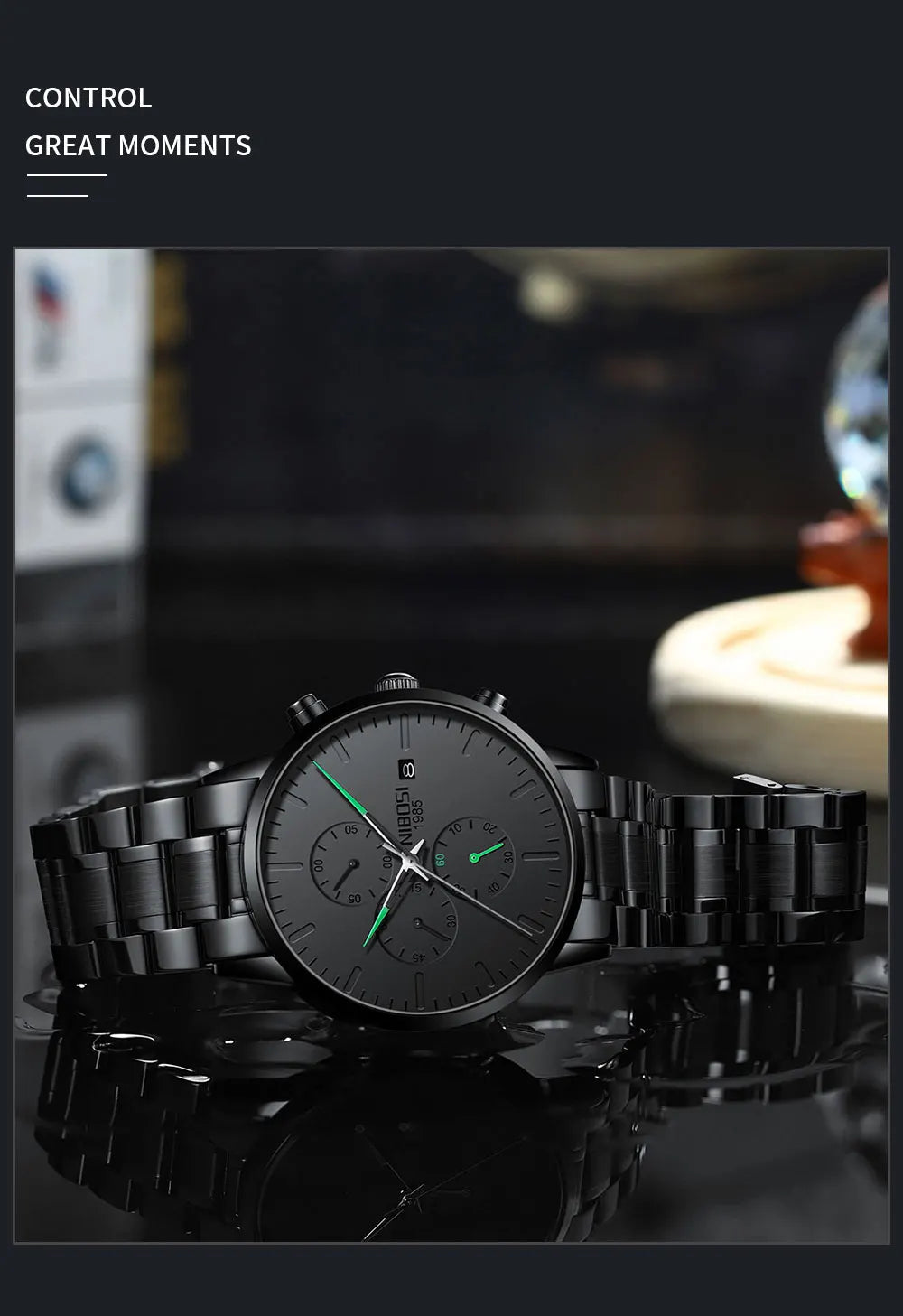NIBOSI Relogio Masculino Waterproof Chronograph Wrist Watch