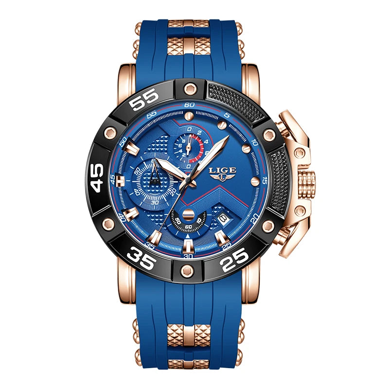 LIGE Relogio Masculino Waterproof Quartz Watch For Men