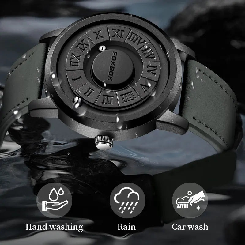 FOXBOX Relogio Masculino Genuine Leather Men's Watch