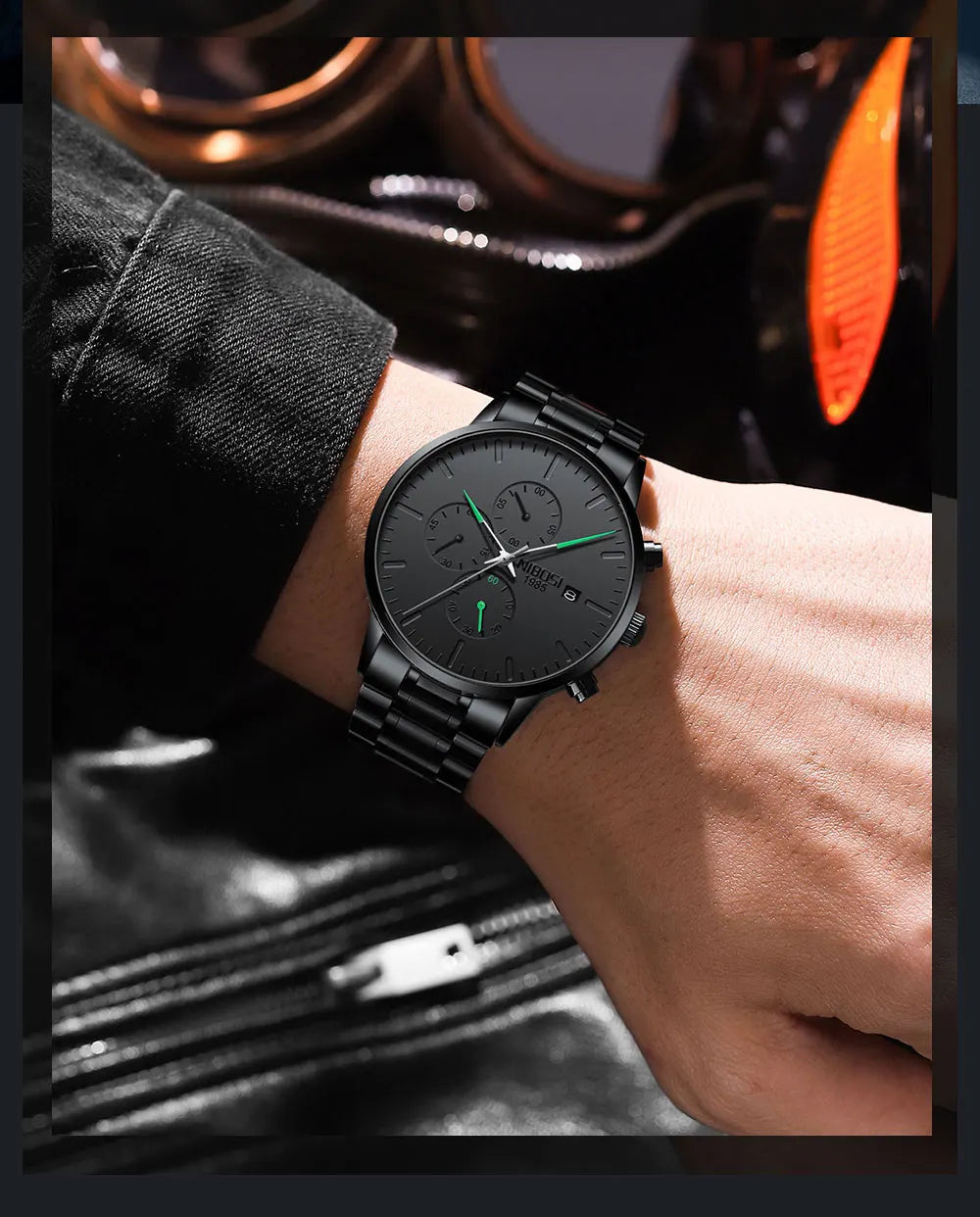 NIBOSI Relogio Masculino Waterproof Chronograph Wrist Watch