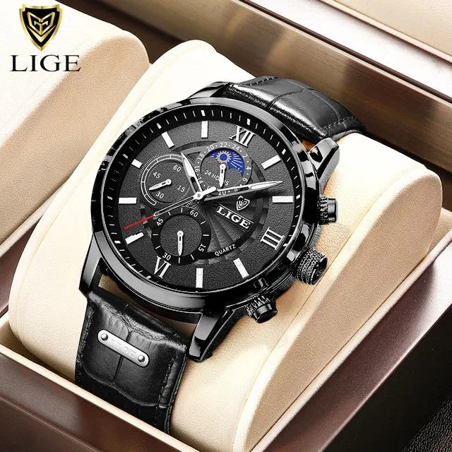 LIGE Relogio Masculino Quartz Watch Men's Waterproof Watch