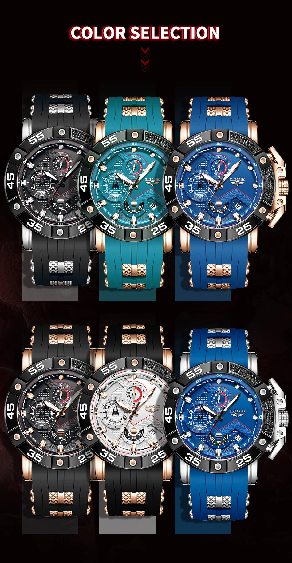 LIGE Relogio Masculino Waterproof Quartz Watch For Men