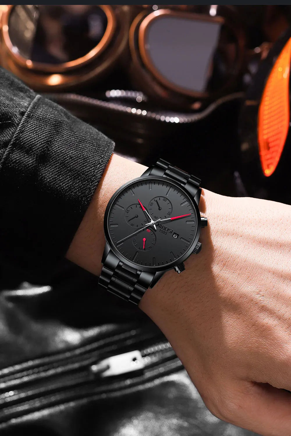 NIBOSI Relogio Masculino Waterproof Chronograph Wrist Watch