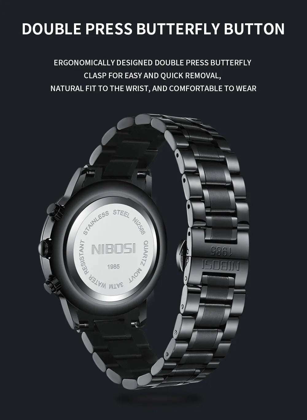 NIBOSI Relogio Masculino Waterproof Chronograph Wrist Watch