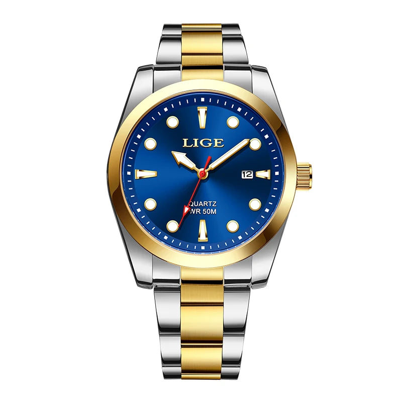 LIGE Relogio Masculino Waterproof Quartz Wristwatch Watch for Men