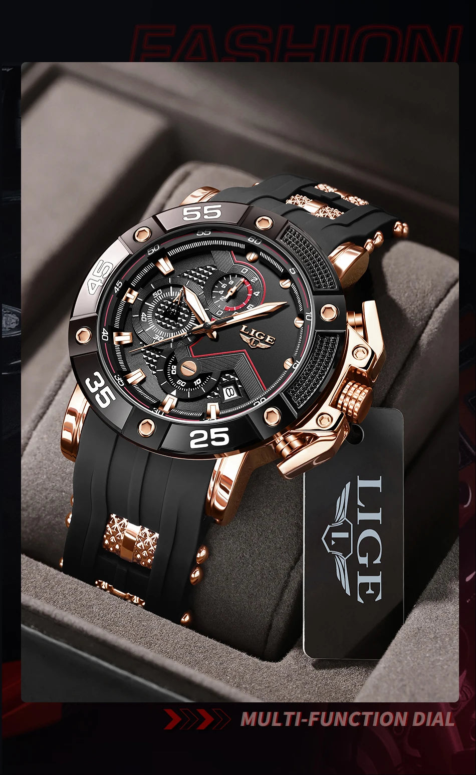 LIGE Relogio Masculino Waterproof Quartz Watch For Men