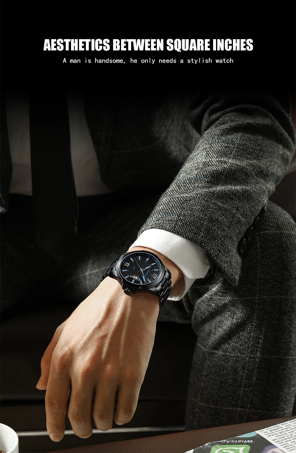 CRRJU Relogio Masculino Stainless Steel Waterproof Quartz Watch for Men