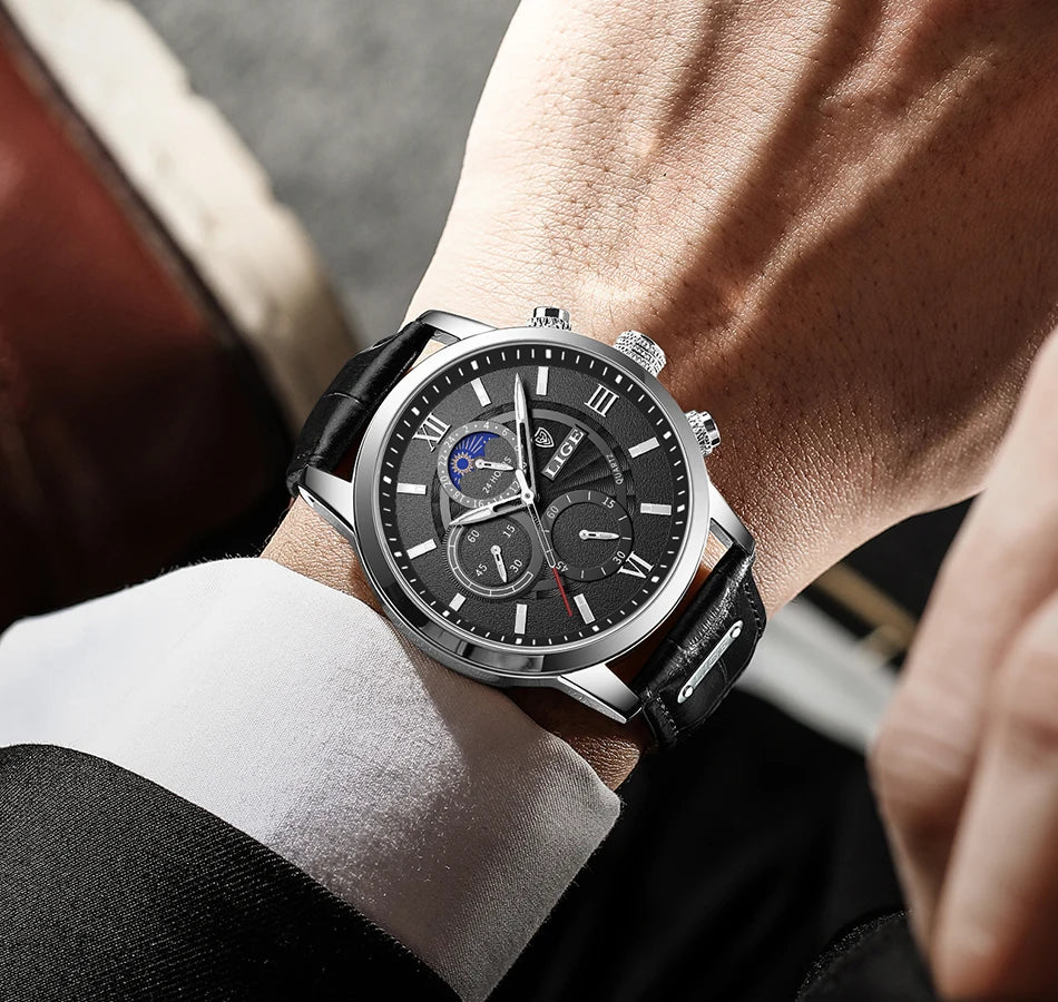 LIGE Relogio Masculino Quartz Watch Men's Waterproof  Watch