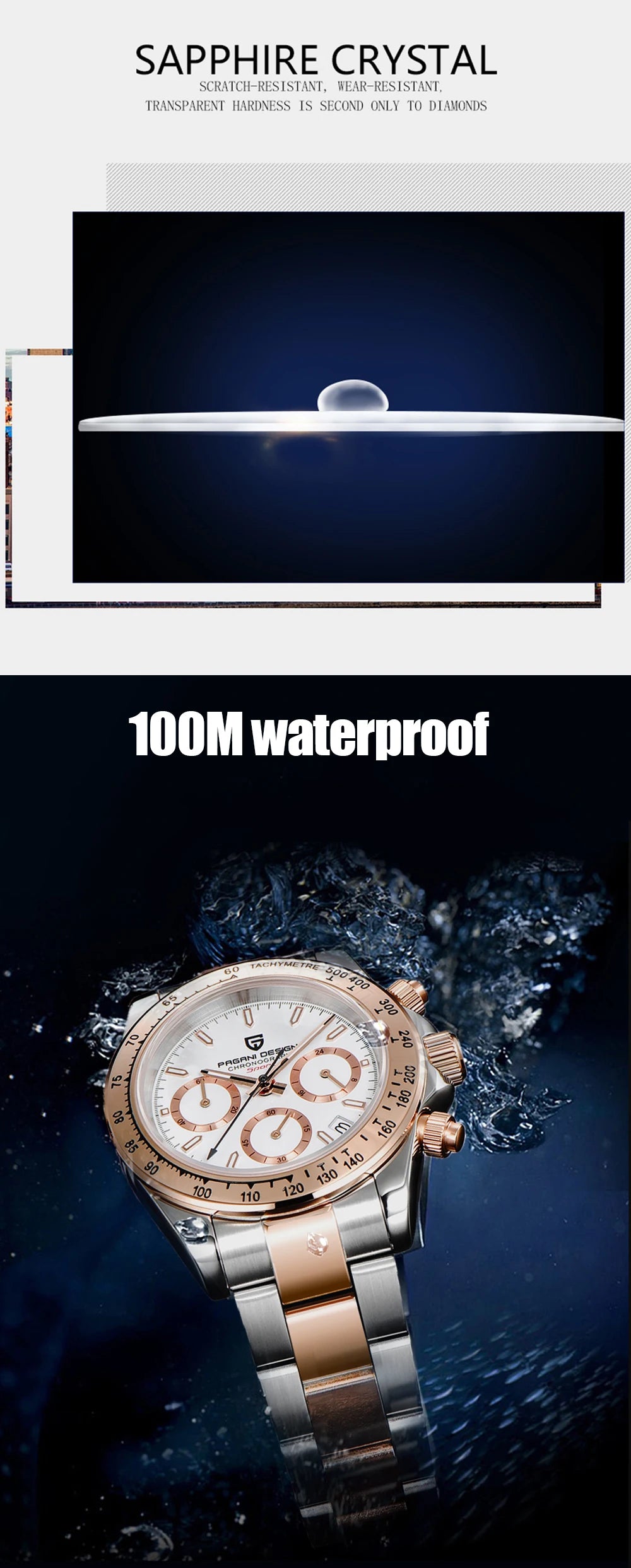 PAGANI DESIGN Reloj Hombre Quartz Chronograph Watch For Men